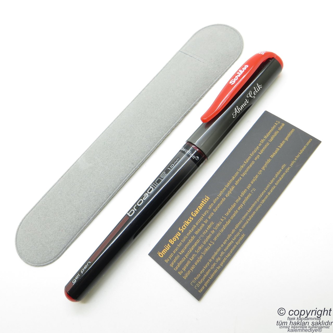 Scrikss İsme Özel Broadline 1.00mm Kırmızı Jel Kalem 1 Adet | Scrikss Kalem