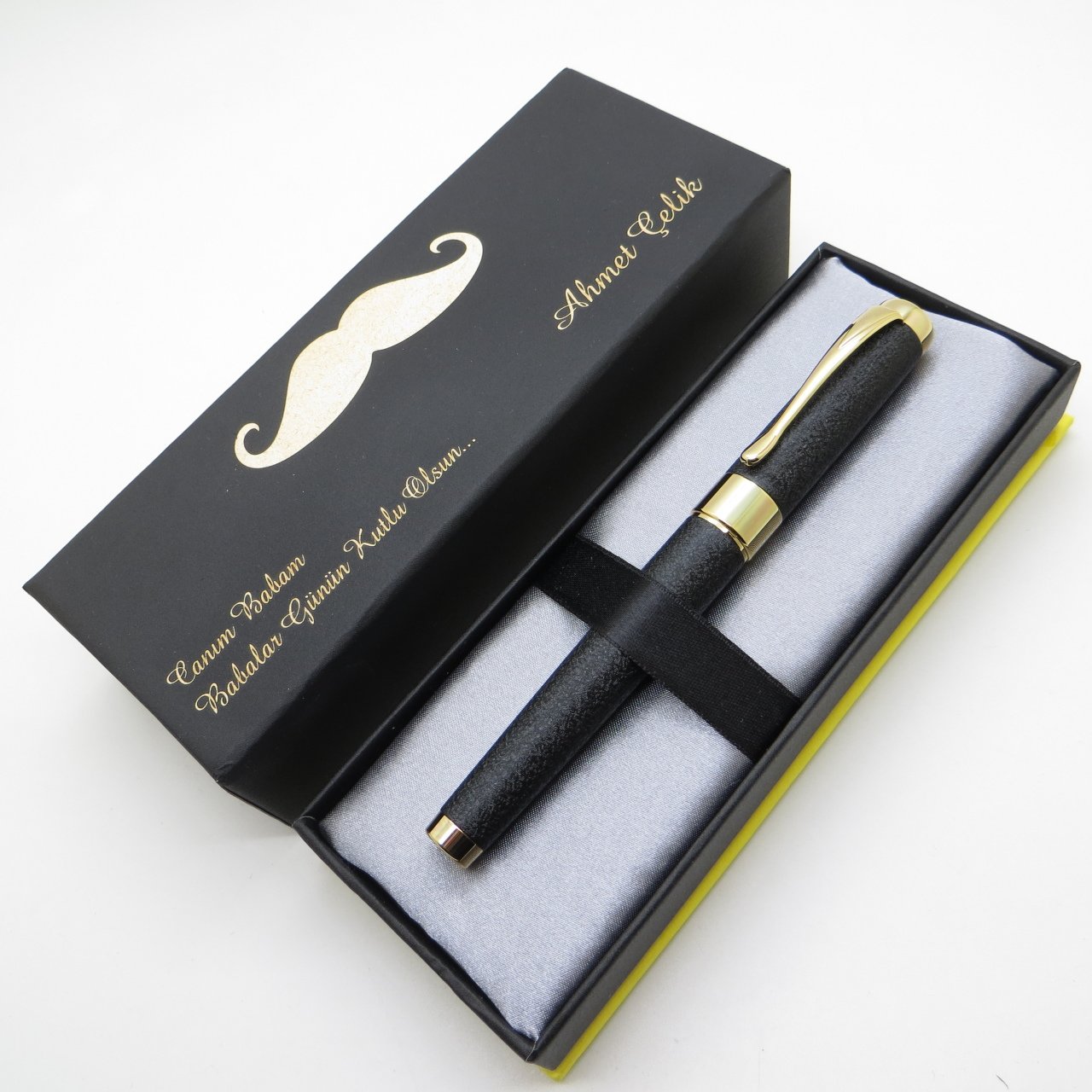 Wings Mono R541 Bazalt Siyah Altın Tükenmez Kalem | İsme Özel Kalem | Hediyelik Kalem
