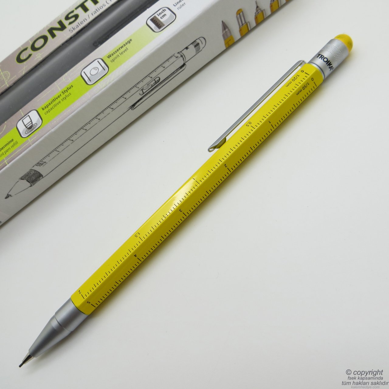 Troika Construction Stylus Versatil Kalem Sarı | İsme Özel Kalem