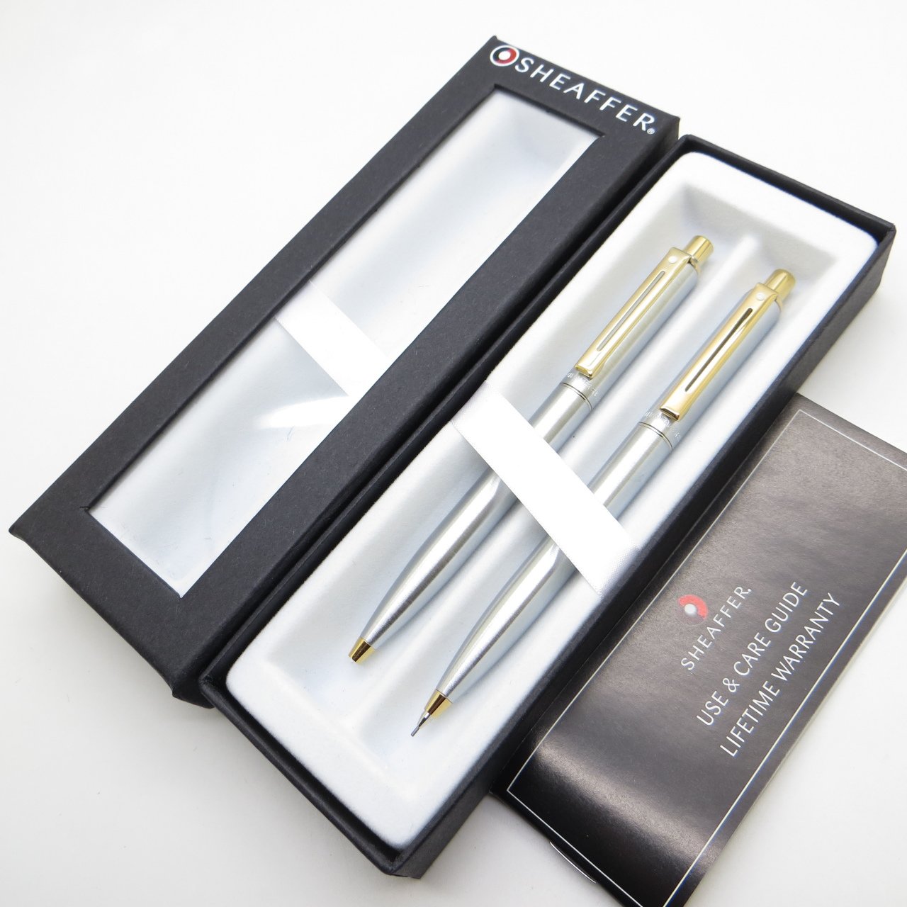 Sheaffer Sentinel Krom Altın 07mm Versatil Uçlu Kalem + Tükenmez Kalem Set | İsme Özel Kalem