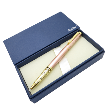 Signator® ST182 Crocodile Pembe Gold Metal Roller Kalem | İsme Özel Kalem