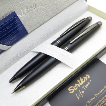 Scrikss 88 Mat Siyah Tükenmez Kalem + Versatil Kalem Set | Scrikss Kalem | İsme Özel Kalem | Hediyelik Kalem