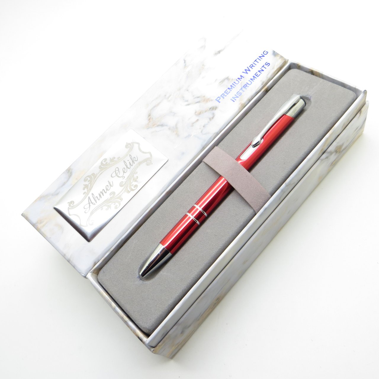 Wings Marble T529 Kırmızı Tükenmez Kalem | İsme Özel Kalem | Hediyelik Kalem