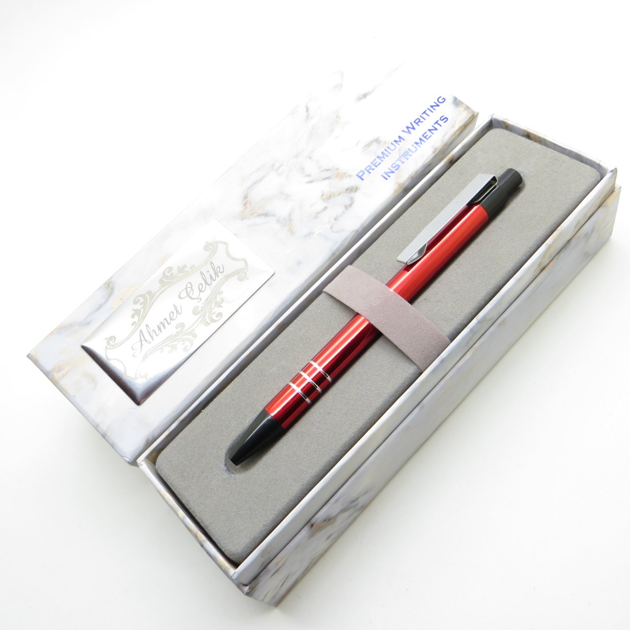 Wings Marble T538 Kırmızı Tükenmez Kalem | İsme Özel Kalem | Hediyelik Kalem