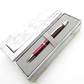 Wings Marble T541 Kırmızı Krom Sedefli Tükenmez Kalem | İsme Özel Kalem | Hediyelik Kalem