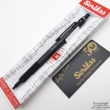 Scrikss Graph-x 0.5mm Mat Siyah | İsme Özel Kalem