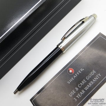 Sheaffer 100 Siyah Krom Tükenmez Kalem | İsme Özel Kalem