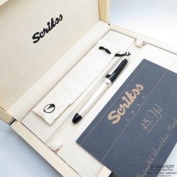 Scrikss 1964 45. Yıl Kalemi Gümüş Dolma Kalem Ahşap Kutulu | İsme Özel Kalem | Hediyelik Kalem