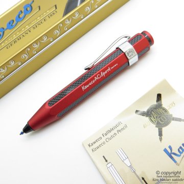 Kaweco 10000355 Ac Sport Tükenmez Kalem Siyah Kırmızı | İsme Özel Kalem