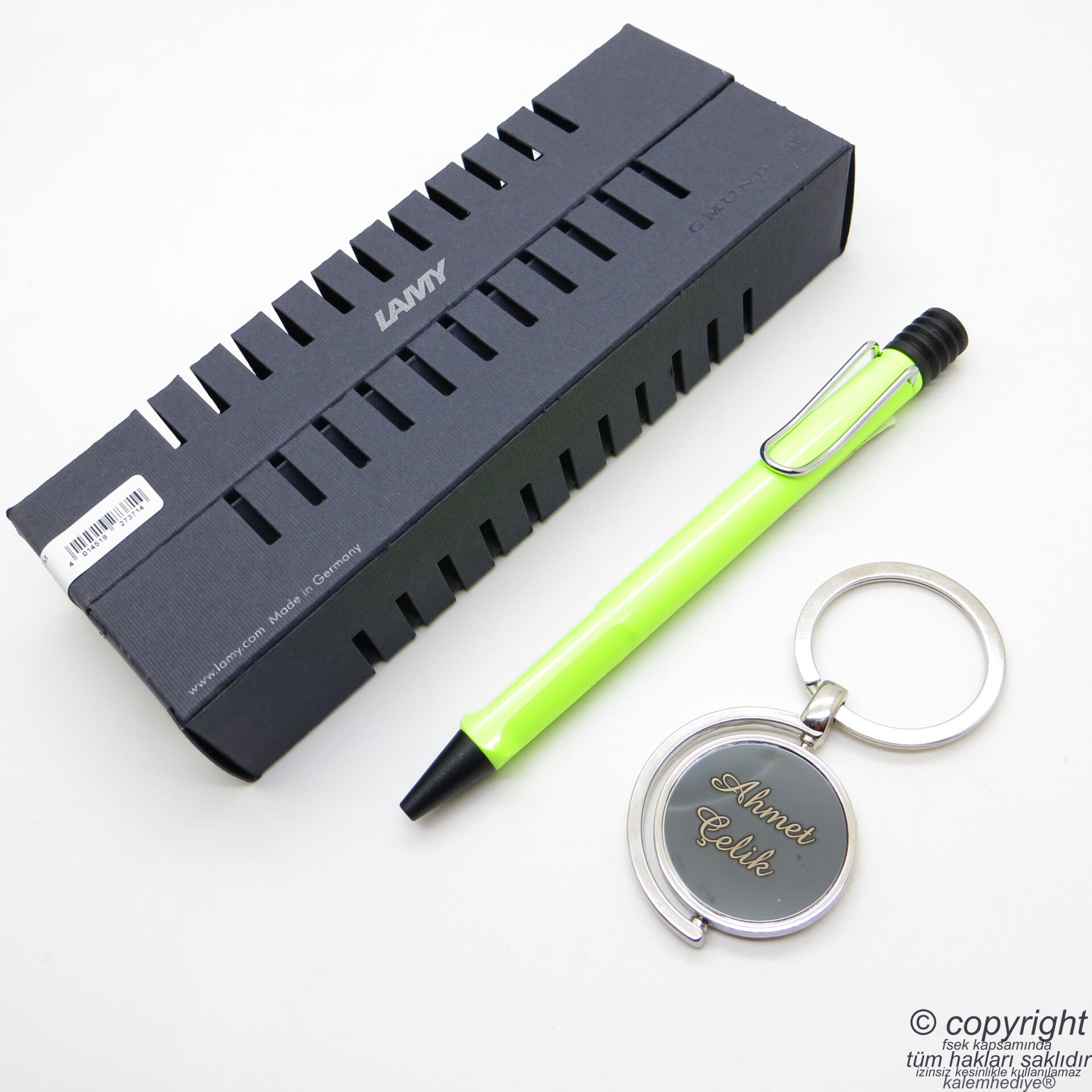 Lamy Safari Tükenmez Kalem Neon Yeşil + Kalem Kılıfı | Lamy Kalem | Hepsi İsme Özel