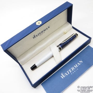 Waterman Expert 3 Deluxe Mavi & Beyaz CT Roller Kalem Set | İsme Özel Kalem | Hediye Kalem