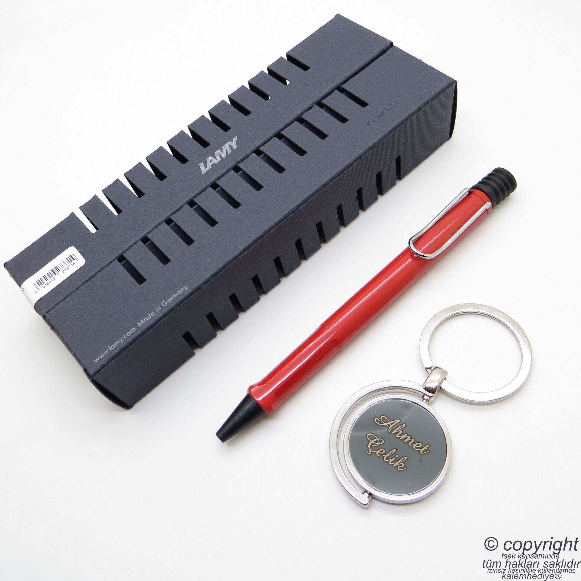 Lamy Safari Tükenmez Kalem Kırmızı + Kalem Kılıfı | Lamy Kalem | Hepsi İsme Özel