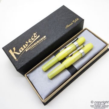 Kaweco Frosted Sport Açık Sarı Kalem Seti Roller Kalem + Dolma Kalem Set | İsme Özel Kalem