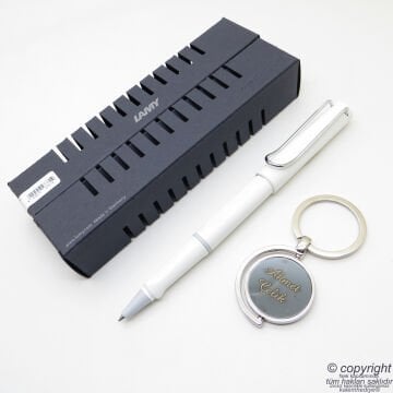Lamy Safari Roller Kalem Parlak Beyaz + Kalem Kılıfı | İsme Özel Kalem