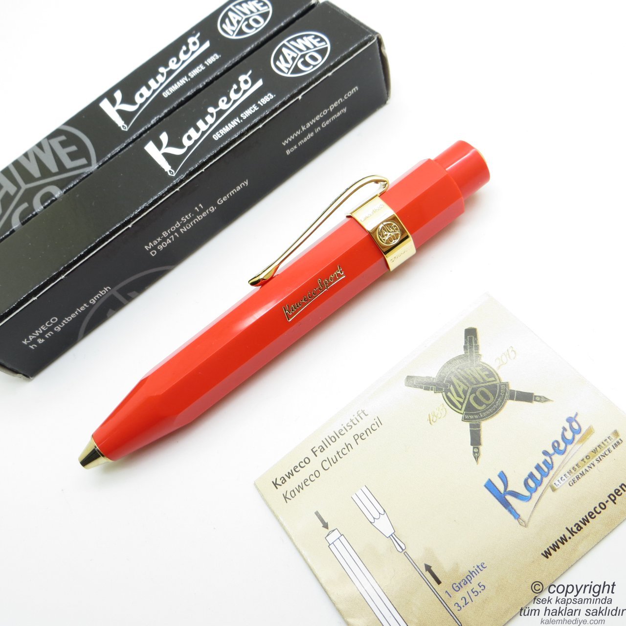 Kaweco 10001151 Sport Kırmızı Tükenmez Kalem | İsme Özel Kalem