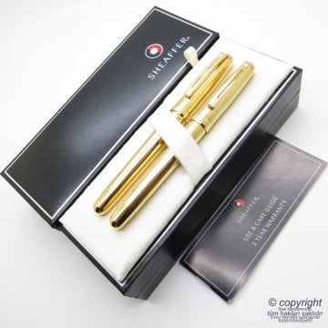 Sheaffer Prelude 23 Ayar Altın Kaplama Dolma Kalem + Roller Kalem Set | İsme Özel Kalem Seti