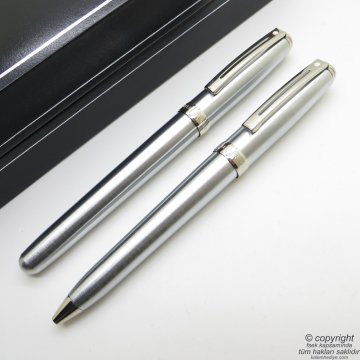 Sheaffer Prelude Krom Roller Kalem + Tükenmez Kalem Set | İsme Özel Kalem Seti