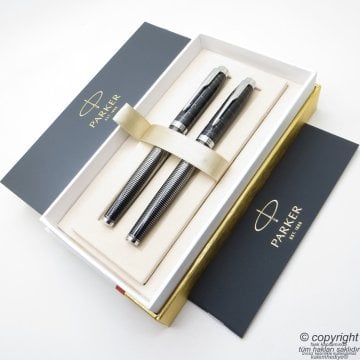 Parker IM Special Edition Metal Pursuit Dolma Kalem + Roller Kalem Set | İsme Özel Kalem | Hediyelik Kalem