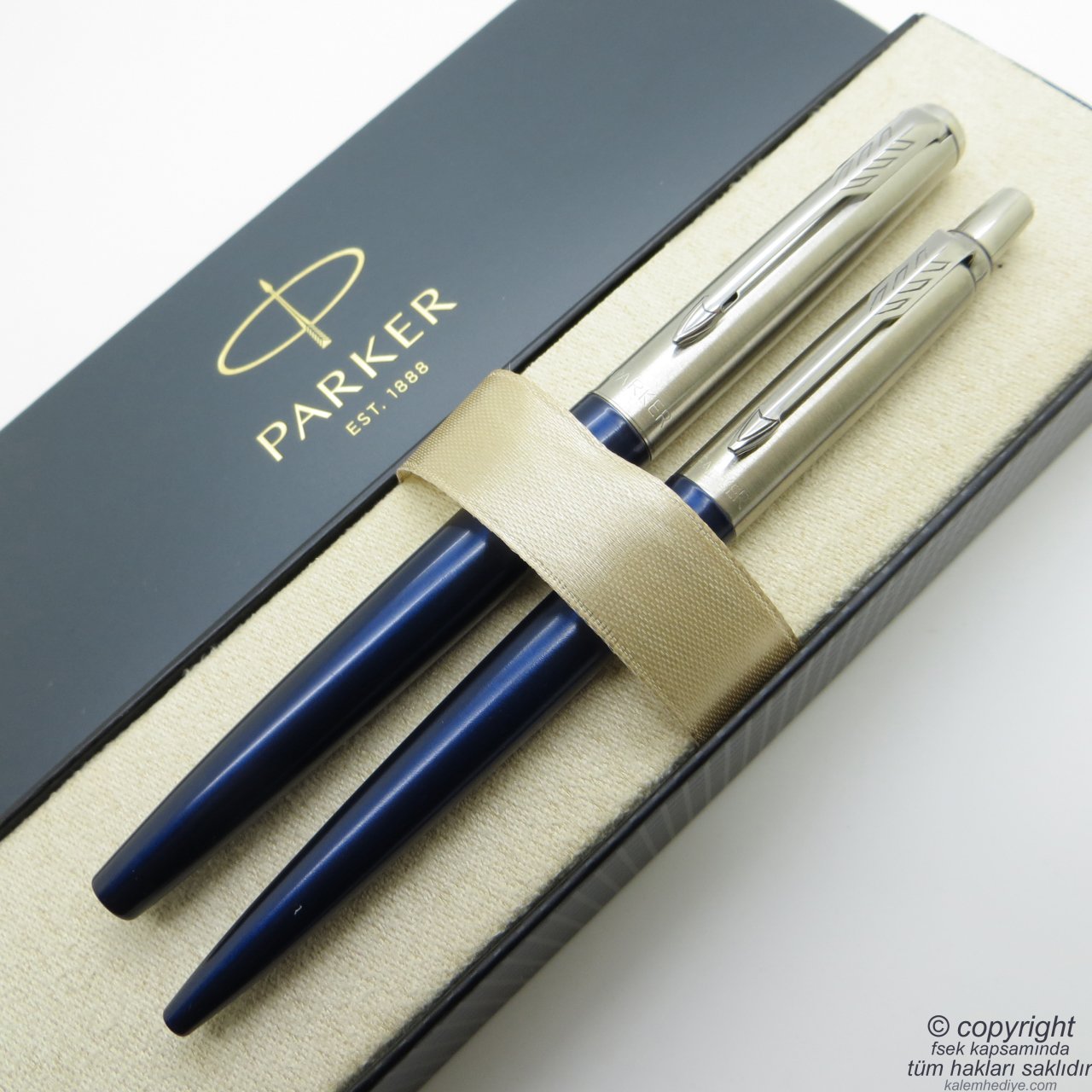 Parker Jotter Mavi CT Dolma Kalem + Tükenmez Kalem Set | Parker Kalem | İsme Özel Kalem | Hediyelik Kalem