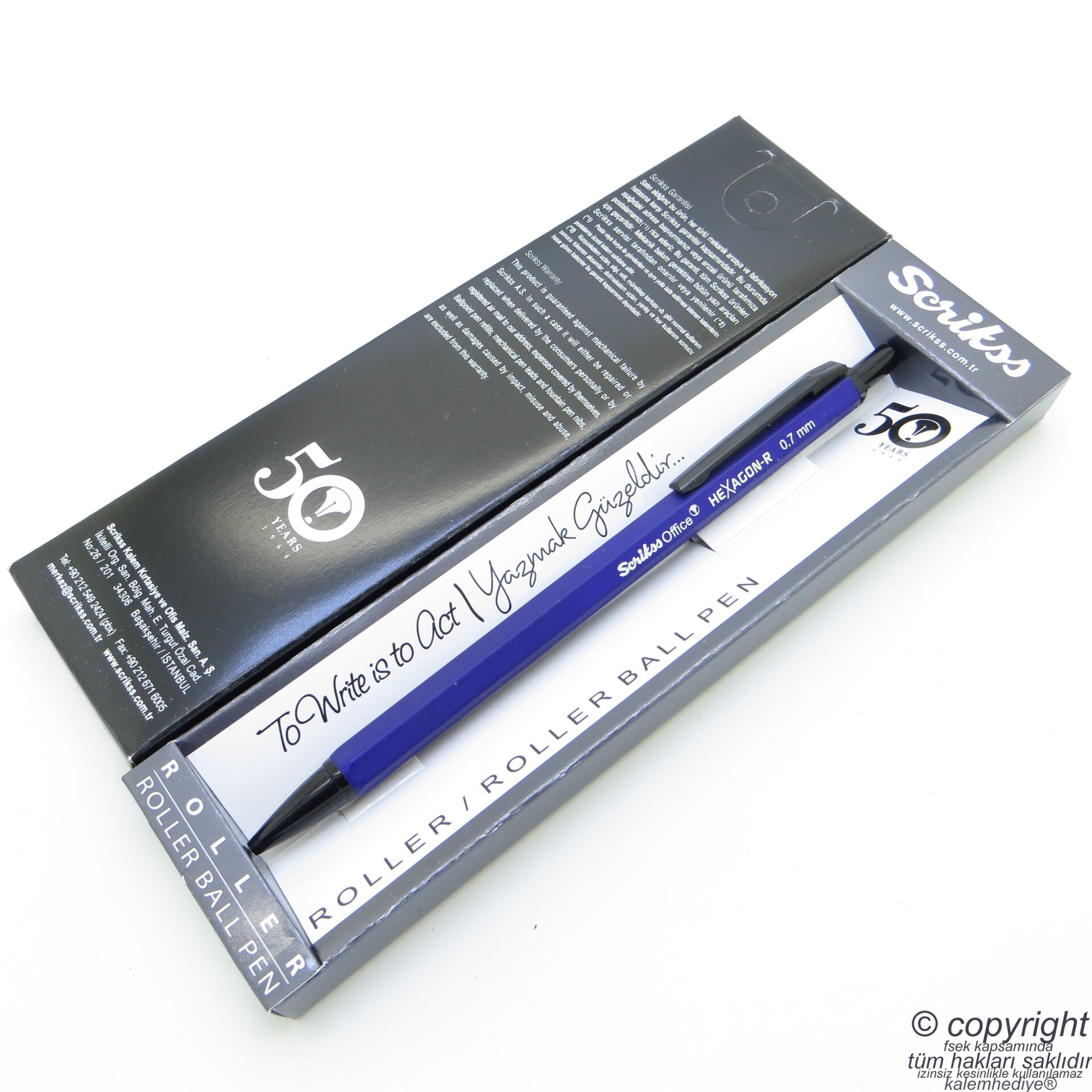 Scrikss Hexagon-R 0.7mm Mavi | İsme Özel Kalem