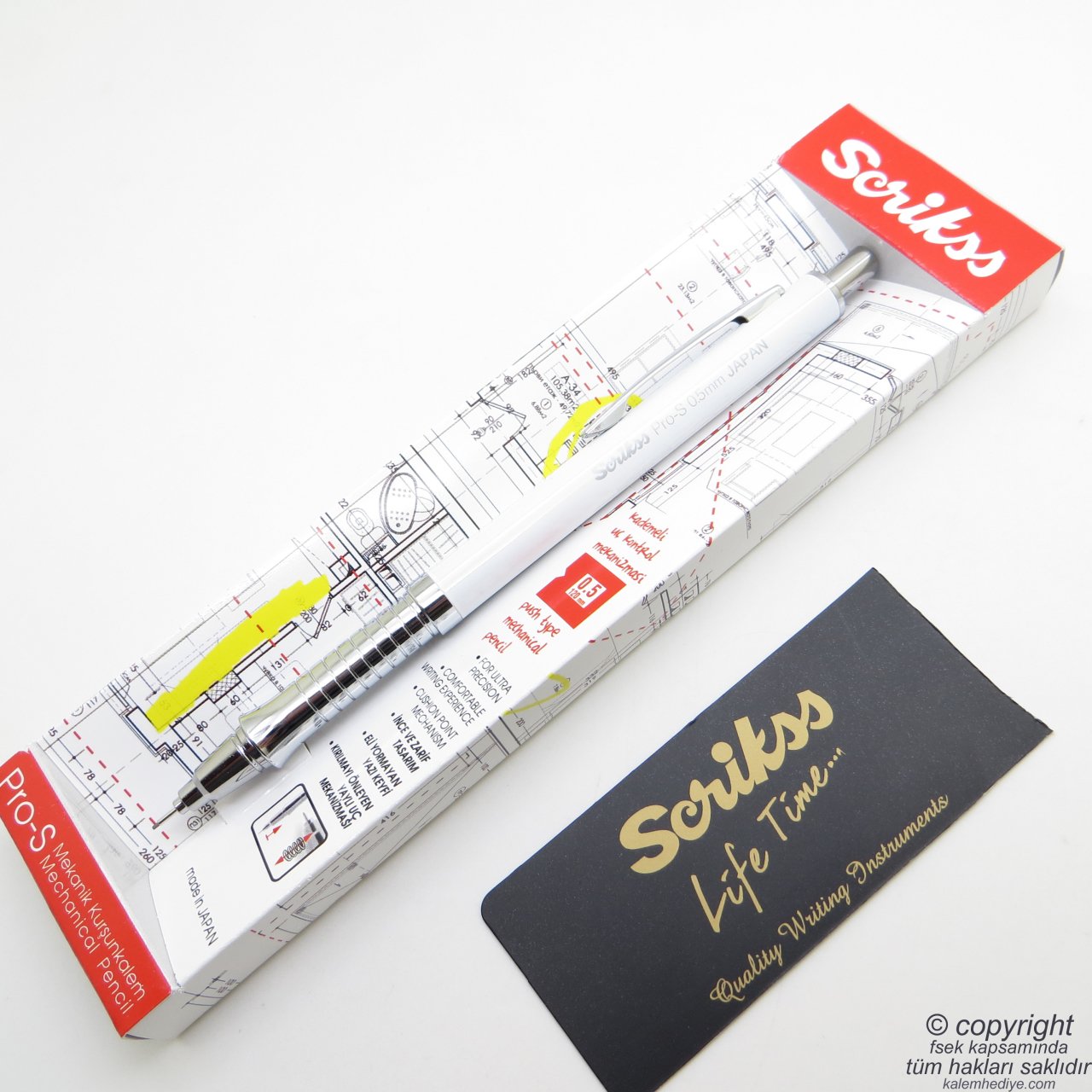 Scrikss PRO-S 0.5mm Beyaz | İsme Özel Kalem