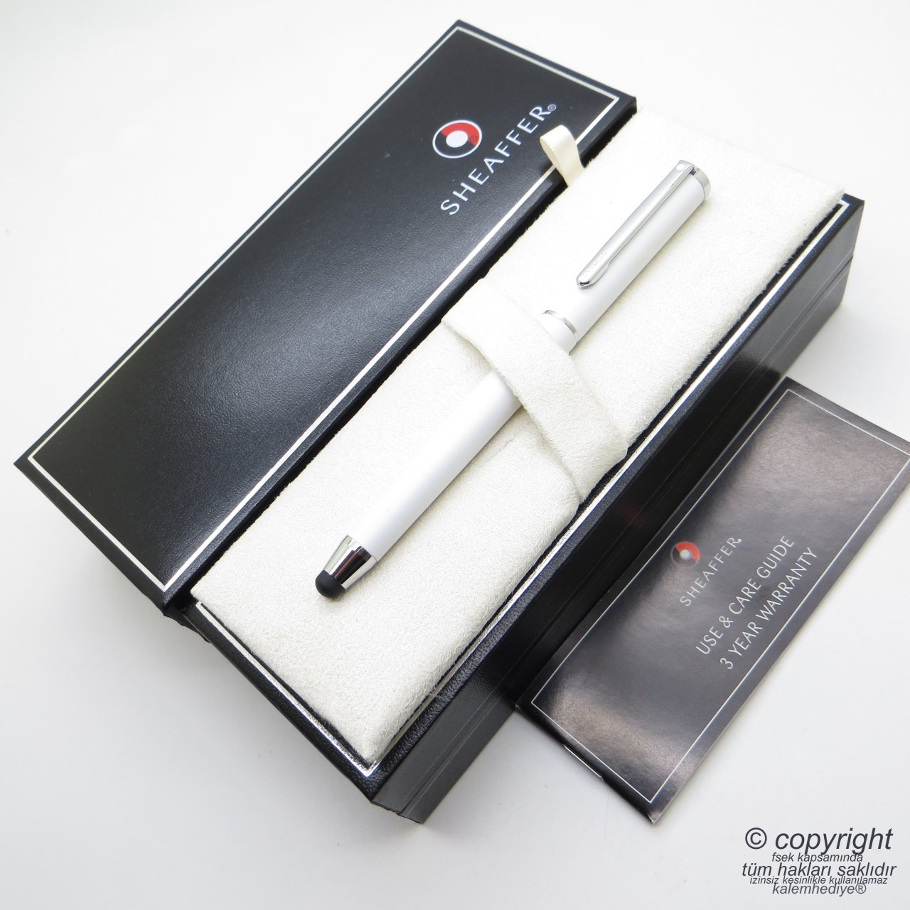 Sheaffer Stylus Beyaz Dokunmatik Ekran Kalemi Ve Tükenmez Kalem | İsme Özel Kalem