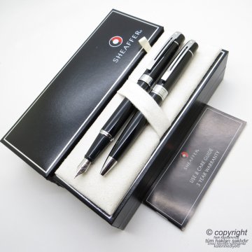 Sheaffer 300 Siyah Dolma Kalem + Tükenmez Kalem Seti | İsme Özel Kalem