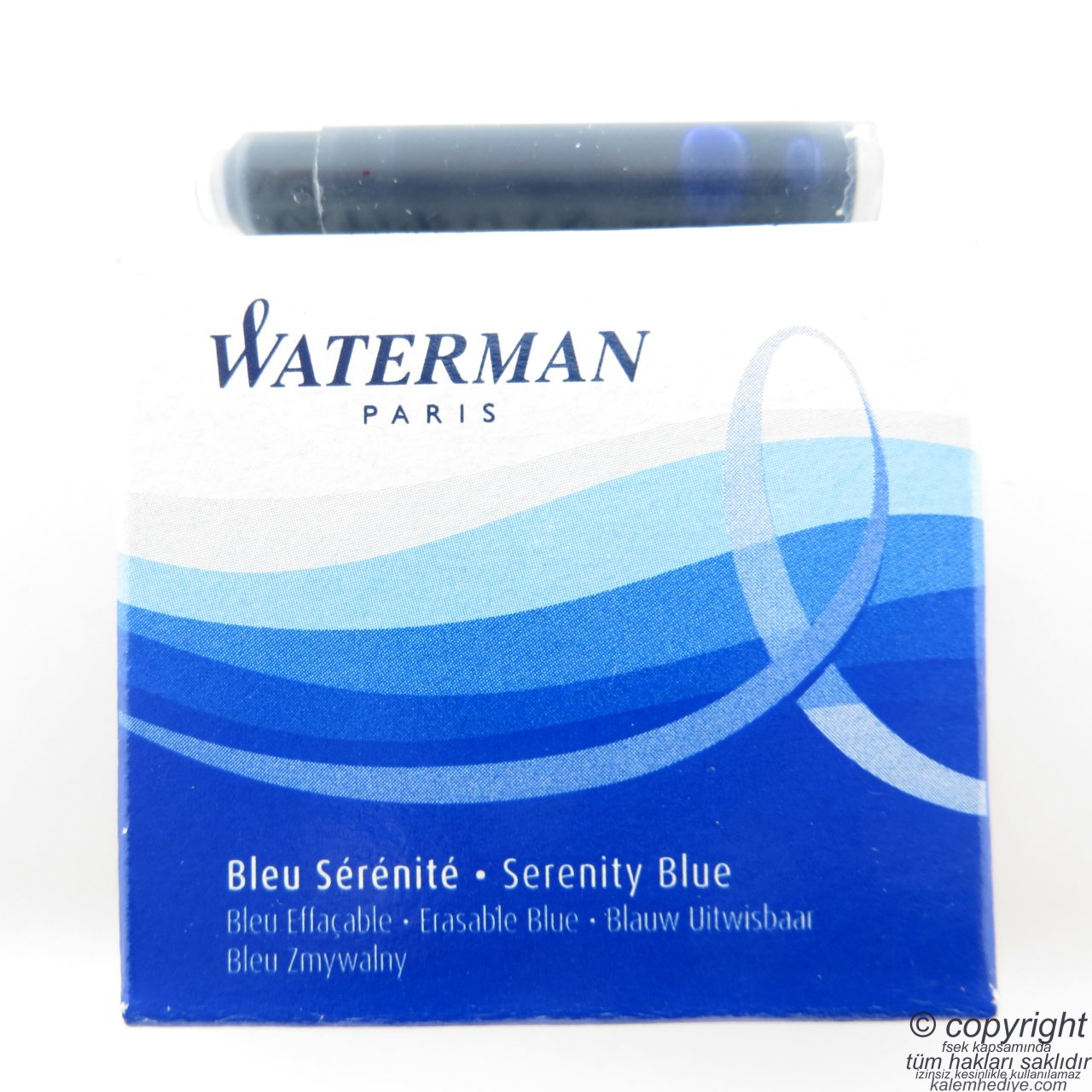 Waterman Mavi Kısa Dolma Kalem Kartuşu