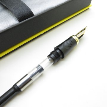 Jinhao Siyah Altın Beyaz Çizgi Full Metal Dolma Kalem | İsme Özel Kalem