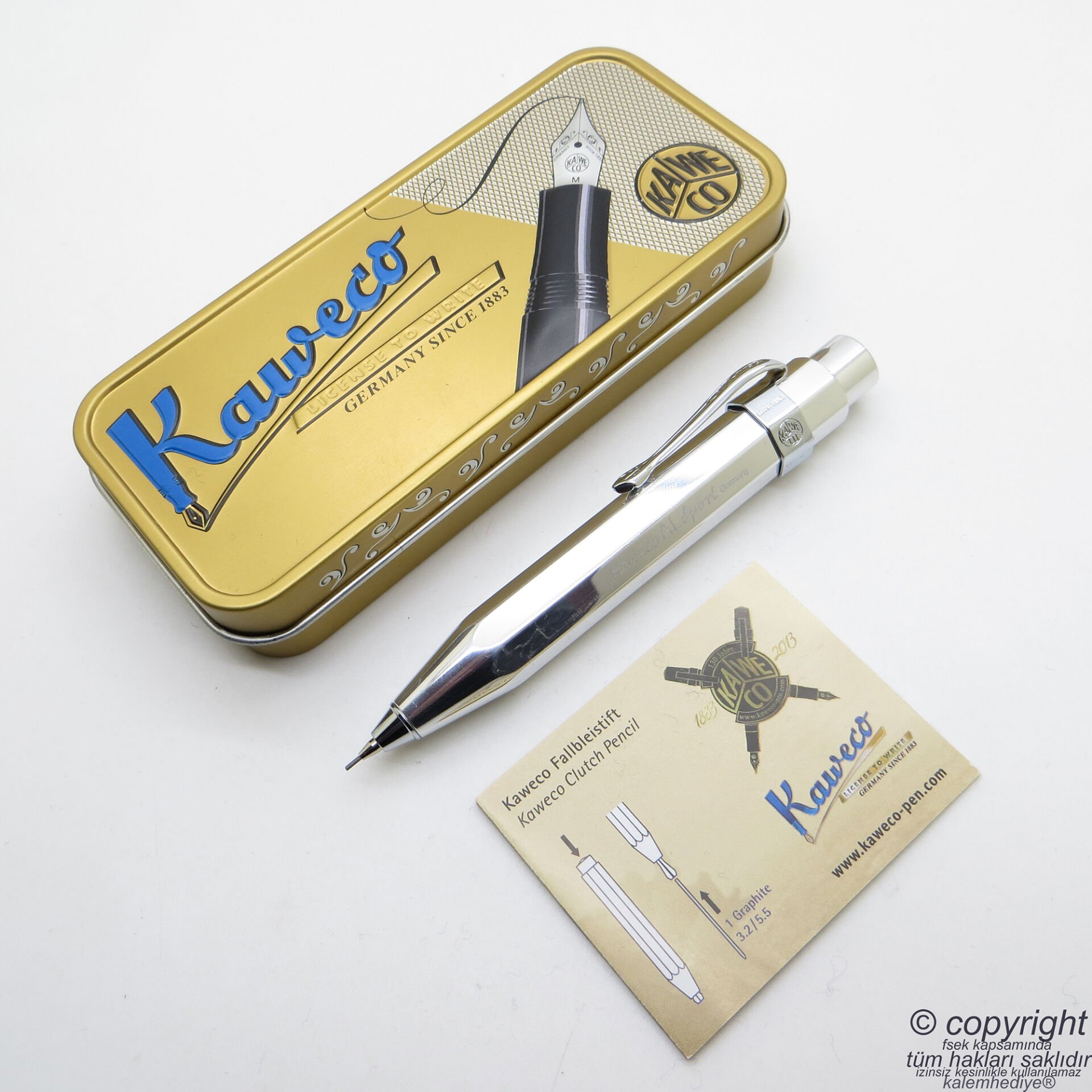 Kaweco AL Sport 07mm Versatil Kalem Parlak Krom | İsme Özel Kalem