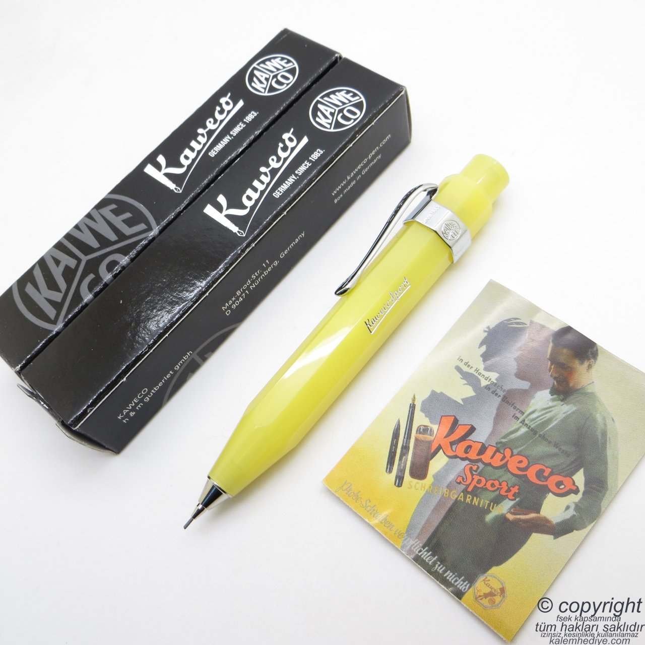 Kaweco 10001829 Frosted Sport 0.7 Versatil Kalem Sarı | İsme Özel Kalem