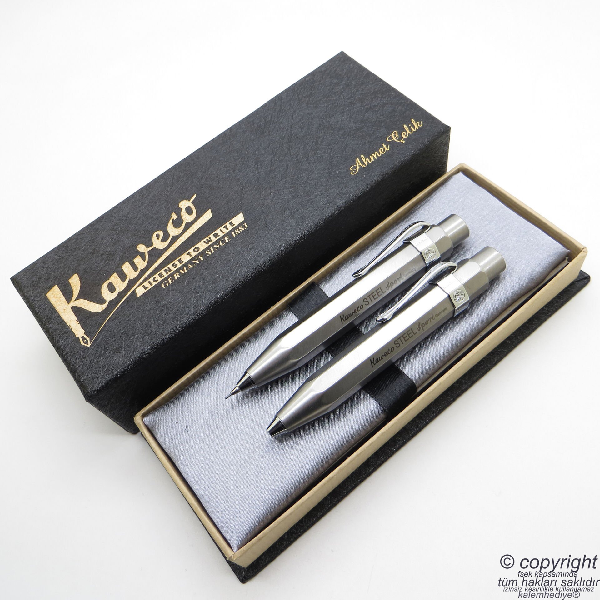 Kaweco Steel Sport Kalem Seti | 07 Versatil Kalem + Tükenmez Kalem Set | İsme Özel Kalem