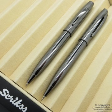 Scrikss 39 Titanyum Tükenmez Kalem + Versatil Kalem Set | Scrikss Kalem | İsme Özel Kalem | Hediyelik Kalem