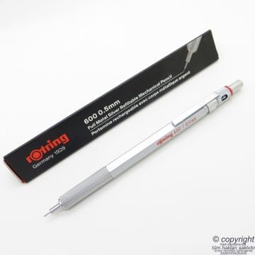 Rotring 600 Mekanik Kurşun Kalem, Krom 0.5 mm | İsme Özel Kalem