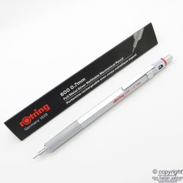 Rotring 600 Mekanik Kurşun Kalem, Krom 0.7 mm | İsme Özel Kalem