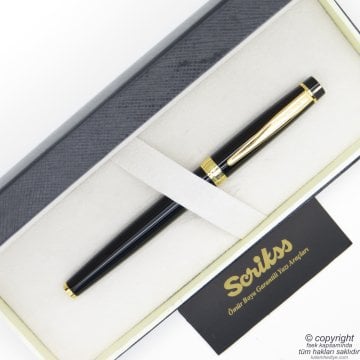 Scrikss 38 Siyah Altın Roller Kalem | Scrikss Kalem | İsme Özel Kalem | Hediyelik Kalem