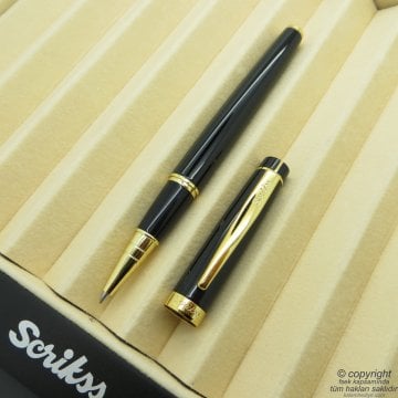 Scrikss 38 Siyah Altın Roller Kalem | Scrikss Kalem | İsme Özel Kalem | Hediyelik Kalem