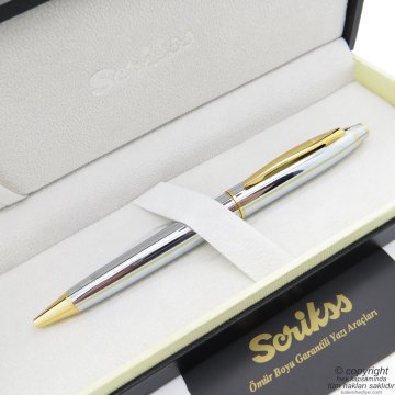 Scrikss 35 Gold Krom Tükenmez Kalem | Scrikss Kalem | İsme Özel Kalem | Hediyelik Kalem