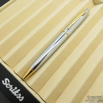 Scrikss 35 Gold Krom Tükenmez Kalem | Scrikss Kalem | İsme Özel Kalem | Hediyelik Kalem