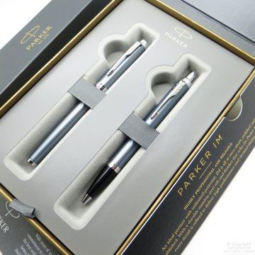 Parker IM Açık Mavi Roller Kalem + Tükenmez Kalem Set | İsme Özel Kalem | Hediyelik Kalem