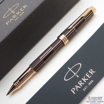 Parker Premier Luxury Altın Kahve GT Roller Kalem | Parker Kalem | İsme Özel Kalem | Hediyelik Kalem
