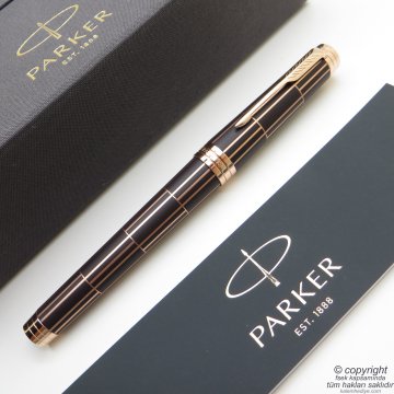 Parker Premier Luxury Altın Kahve GT Roller Kalem + Tükenmez Kalem Set | Parker Kalem | İsme Özel Kalem | Hediyelik Kalem