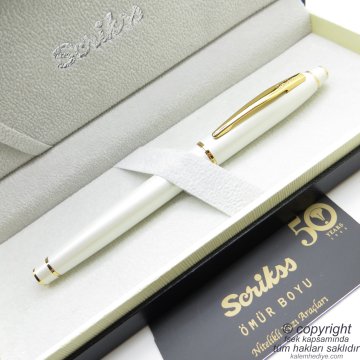 Scrikss 35 Beyaz Altın Roller Kalem | Scrikss Kalem | İsme Özel Kalem | Hediyelik Kalem
