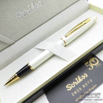 Scrikss 35 Beyaz Altın Roller Kalem | Scrikss Kalem | İsme Özel Kalem | Hediyelik Kalem