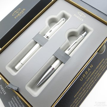 Parker Urban Premium İnci Metal Roller Kalem + Tükenmez Kalem Set | İsme Özel Kalem | Hediyelik Kalem