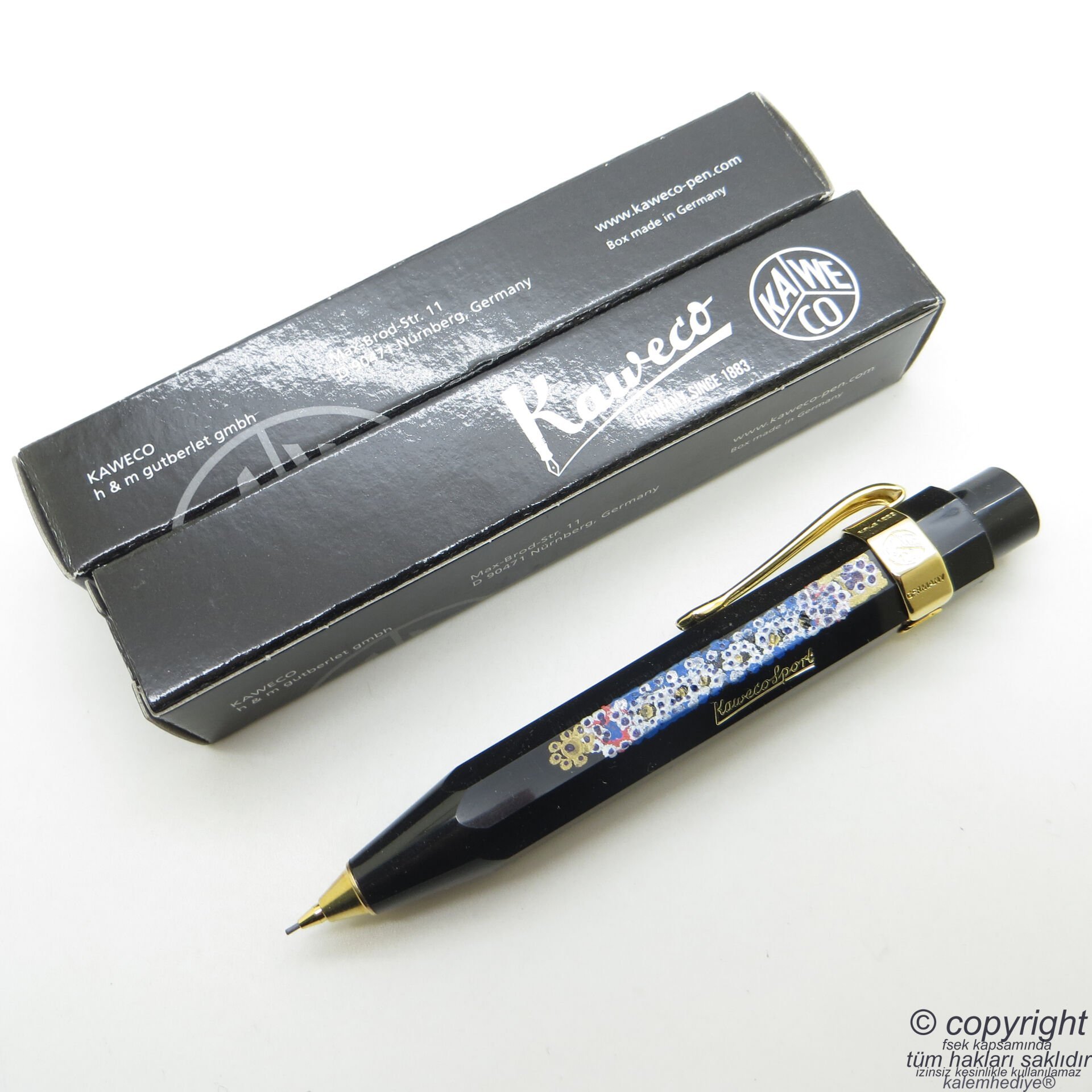 Kaweco Siyah Sanatsal Çizimli 07 Uçlu Versatil Kalem | Benzersiz üründür. Yalnızca bir adet bulunmaktadır