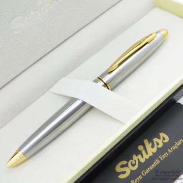Scrikss 88 Gold Krom Tükenmez Kalem | Scrikss Kalem | İsme Özel Kalem | Hediyelik Kalem