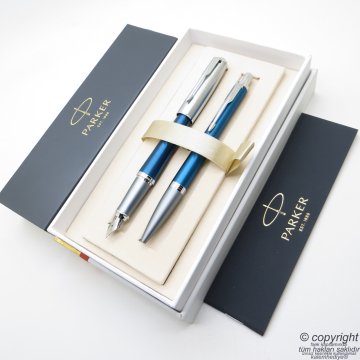 Parker Urban Premium Mavi Dolma Kalem + Tükenmez Kalem | İsme Özel Kalem | Hediyelik Kalem