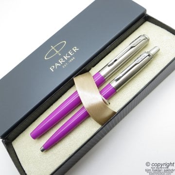 Parker Jotter Original Fuşya Roller Kalem + Tükenmez Kalem Set | İsme Özel Kalem | Hediyelik Kalem