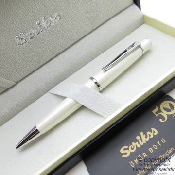 Scrikss 62 İnci Beyazı Tükenmez Kalem | Scrikss Kalem | İsme Özel Kalem | Hediyelik Kalem